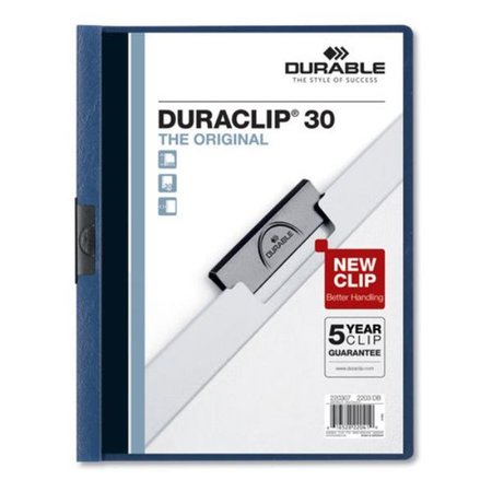 DURABLE Durable 8.5 x 11 in. DuraClip Report Cover, Dark Blue DBL220307